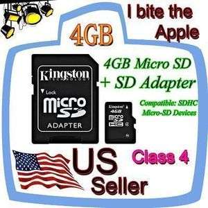 4GB/4G Micro SD Card For LG Thrill 4G Phone + SDHC Memory Card Adapter 