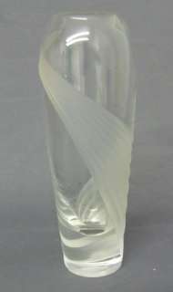 Lenox Clear Cut Frosted Crystal Bud Vase Windswept 7  