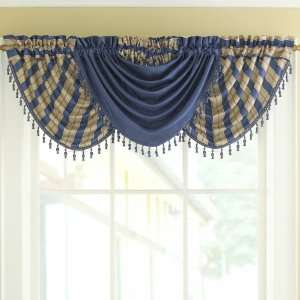 Fortune Faux Silk Solid Waterfall Valance   Charcoal, Cream, Espresso 
