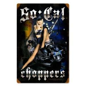  So Cal Choppers Pinup Girls Vintage Metal Sign   Victory 