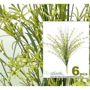   SIX 20 FLower & Grass Artificial Silk Plants _white