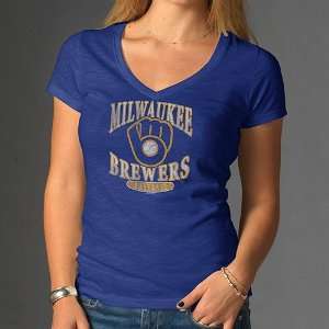  Milwaukee Brewers Womens Scrum V Neck T Shirt by 47 