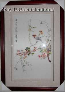 Chinese totally 100% Hand Su silk Embroidery art birds&flower  
