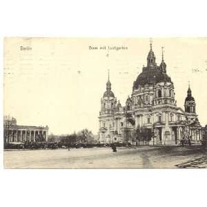 1910 Vintage Postcard Cathedral and Lustgarten Berlin Germany