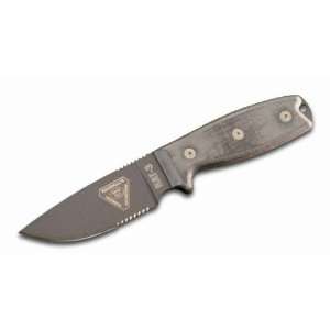  Ontario Knife Company RAT 3 D2 Partially Serrated Knife 