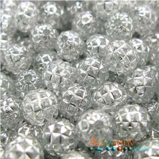 50g White Round Acrylic Resin Loose Beads 7mm BSY9  