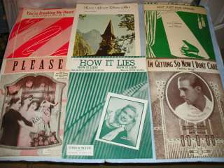 36 Pieces Vintage Artist Sheet Music 1930s   1950s  
