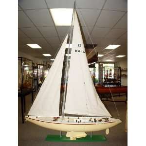  II Americas Cup Wooden Sailboat Model 80 Inches Toys & Games