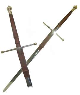 William Wallace Sword Medieval Sword Authentic Leather  