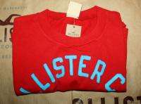 NEW HOLLISTER HCO MUSCLE SLIM FIT T SHIRT WAVE PATROL RED MENS M 