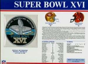 1982 SUPER BOWL 16 PATCH SF 49ERS BENGALS WILLABEE WARD  