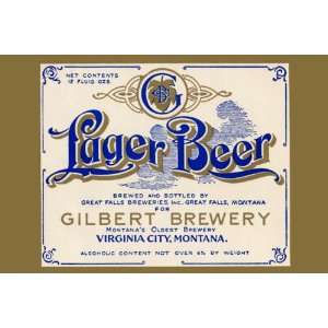  Gilbert Brewery Lager Beer 20x30 poster