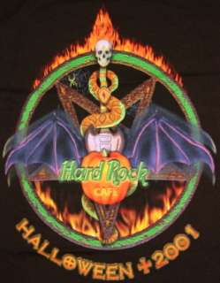 Hard Rock Cafe HRO HALLOWEEN 2001 Black Tee T Shirt   MEDIUM  