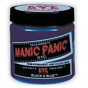  MANIC PANIC Semi Permanent Hair Color Cream Black & Blue 