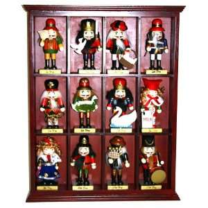   Days of Christmas Nutcracker Set with Wooden Cabinet