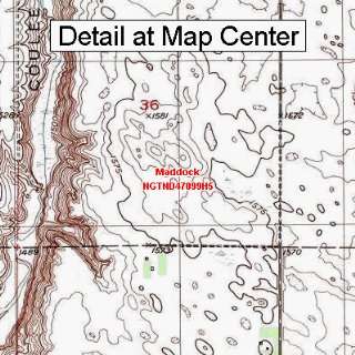   Topographic Quadrangle Map   Maddock, North Dakota (Folded/Waterproof