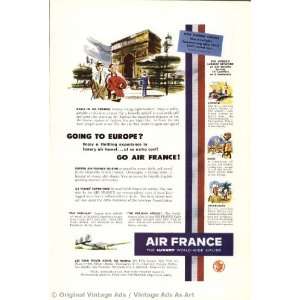  1952 Air France Going to Europe? Go Air France Vintage 