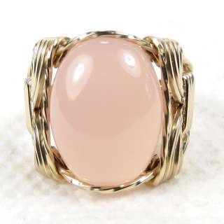 Rose Quartz Gemstone Ring 14K Rolled Gold Fine Jewelry  