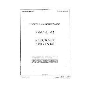   680  9  13 Aircraft Engine Service Manual Lycoming R 680 Books