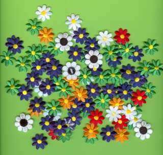 New Wholesale Lot of 90 Flower Embroidered Iron On Appliques, Various 