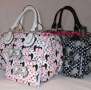 GUESS Glamour Girl Heart Logo Pin Up Bag Purse Handbag Satchel Sac 