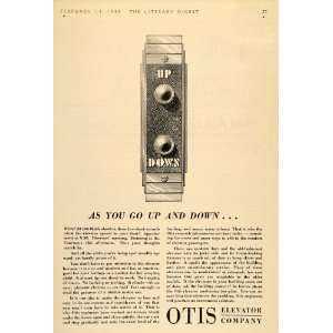  1932 Ad Otis Elevator Company Up and Down Buttons Door 
