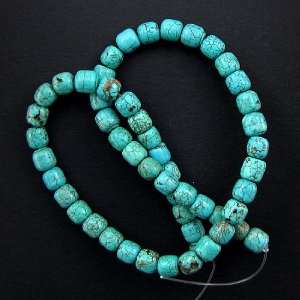  8mm green turquoise cylinder beads 16 strand