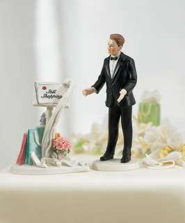 Still Shopping & Groom Wedding Cake Topper Set Funny  
