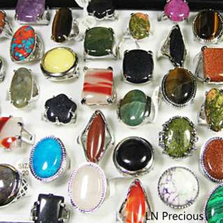 HOT ON SALE wholesale lots 20pcs Big Natural stone Rings jewelry free 