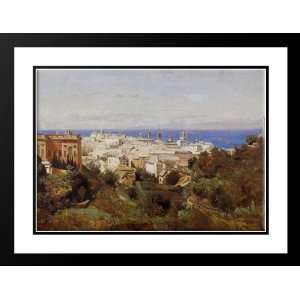 Corot, Jean Baptiste Camille 24x19 Framed and Double Matted View of 