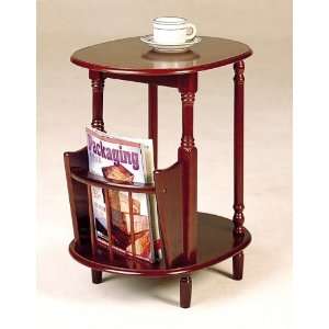  All new item Cherry finish wood end table with magazine rack 