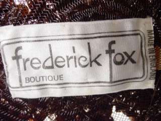 Brown Cello Straw Hat Frerick Fox 1950s Unusual Weave  