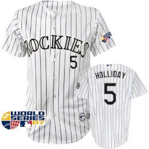 Matt Holliday Majestic Home Pinstripe On Field 2007 World Series 