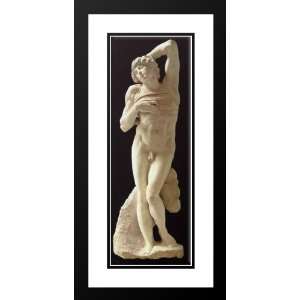  Michelangelo 20x40 Framed and Double Matted Slave (dying 