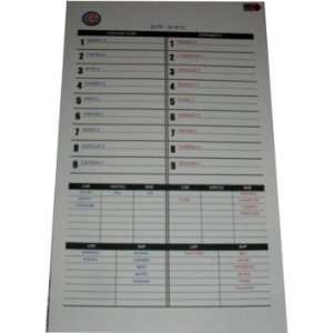  Padres at Cubs 8 18 2010 Replica Lineup Card MLB Auth 