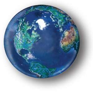  Blue Earth Marble With Natural Earth Continents, Recycled 