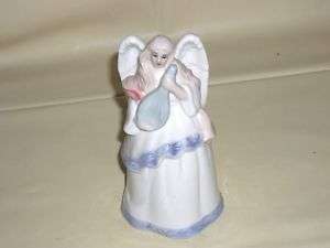 OLD CERAMIC RELIGIOUS WHITE ANGEL DINNER COLLECTOR BELL  