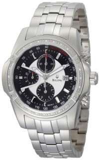 Chronograph BULOVA 20 Diamonds Mens New Analog Watch 96E108 Bracelet 