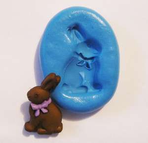 EASTER BUNNY Silicone Push Mold Polymer clay Resin Miniature plaster 
