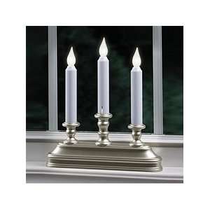  Warm White Pewter 3 Tier Battery Operated Window Candle 