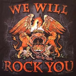 3X Queen We Will Rock You Black T Shirt NWT New  
