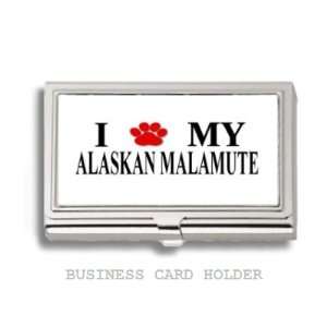  Alaskan Malamute My Dog Paw Business Card Holder Case 