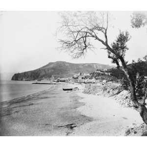  ca 1900 photo View of Alassio, Italy in distance with 