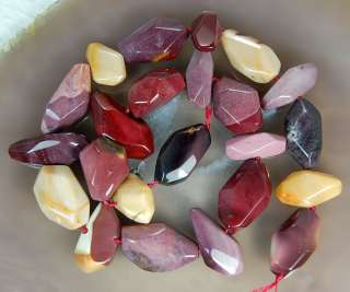 8x17 15x25mm Faceted Natural Red Yellow Mookaite Beads 15.5