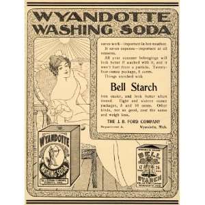 1899 Ad J. B. Ford Wyandotte Washing Soda Bell Starch   Original Print 