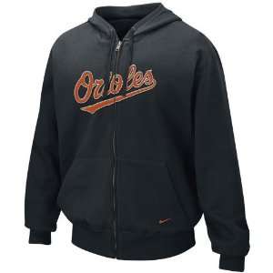 Nike Baltimore Orioles Black Tackle Twill Full Zip Hoody Sweatshirt 