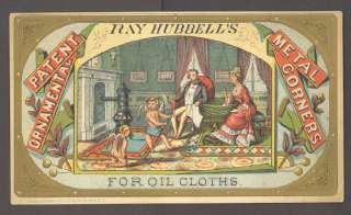 1880s Trade Card~Metal Oil Cloth Corners~Binghamton NY  