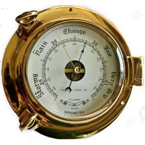  Brass Barometer 9 Porthole Royal Mariner Weather Station 