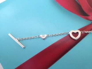 Authentic Tiffany & Co 925 Multi Heart Link Toggle Bracelet  