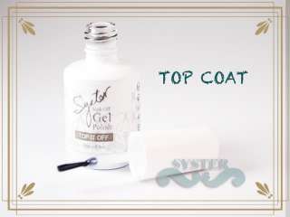   SYSTER TOP COAT Gel for Nail Art Soak Off Color UV Gel Polish  